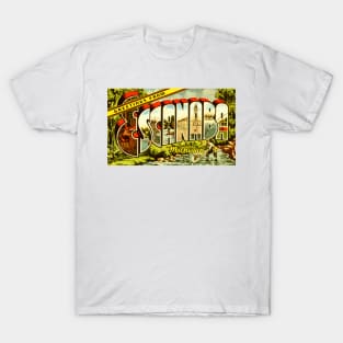 Greetings from Escanaba, Michigan - Vintage Large Letter Postcard T-Shirt